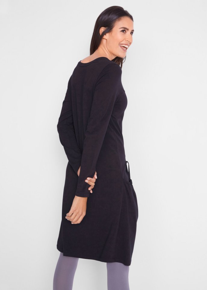 Oversize-Baumwoll-Kleid mit Taschen, knieumspielend