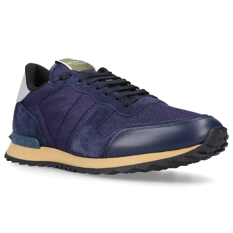 Valentino Garavani - Sneaker low ROCKRUNNER Veloursleder - blau