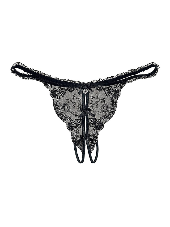 PETITE FLEUR GOLD String-Ouvert in schwarz günstig kaufen