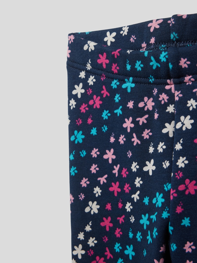 Leggings mit Allover-Print in marineblau