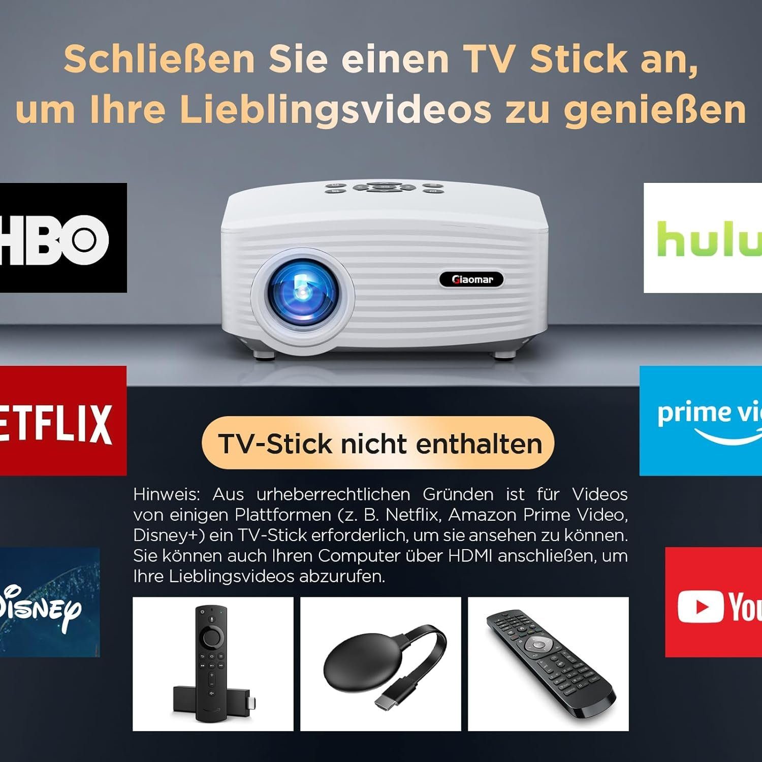 Vigpil Full HD Unterstützt, 5G WiFi Bluetooth Video Beamer Heimkin Portabler Projektor (11000 lm, 10.000:1, 1080P px, Portable Beame Kompatibel mit Smartphone HDMI USB Laptop Firestick AV)