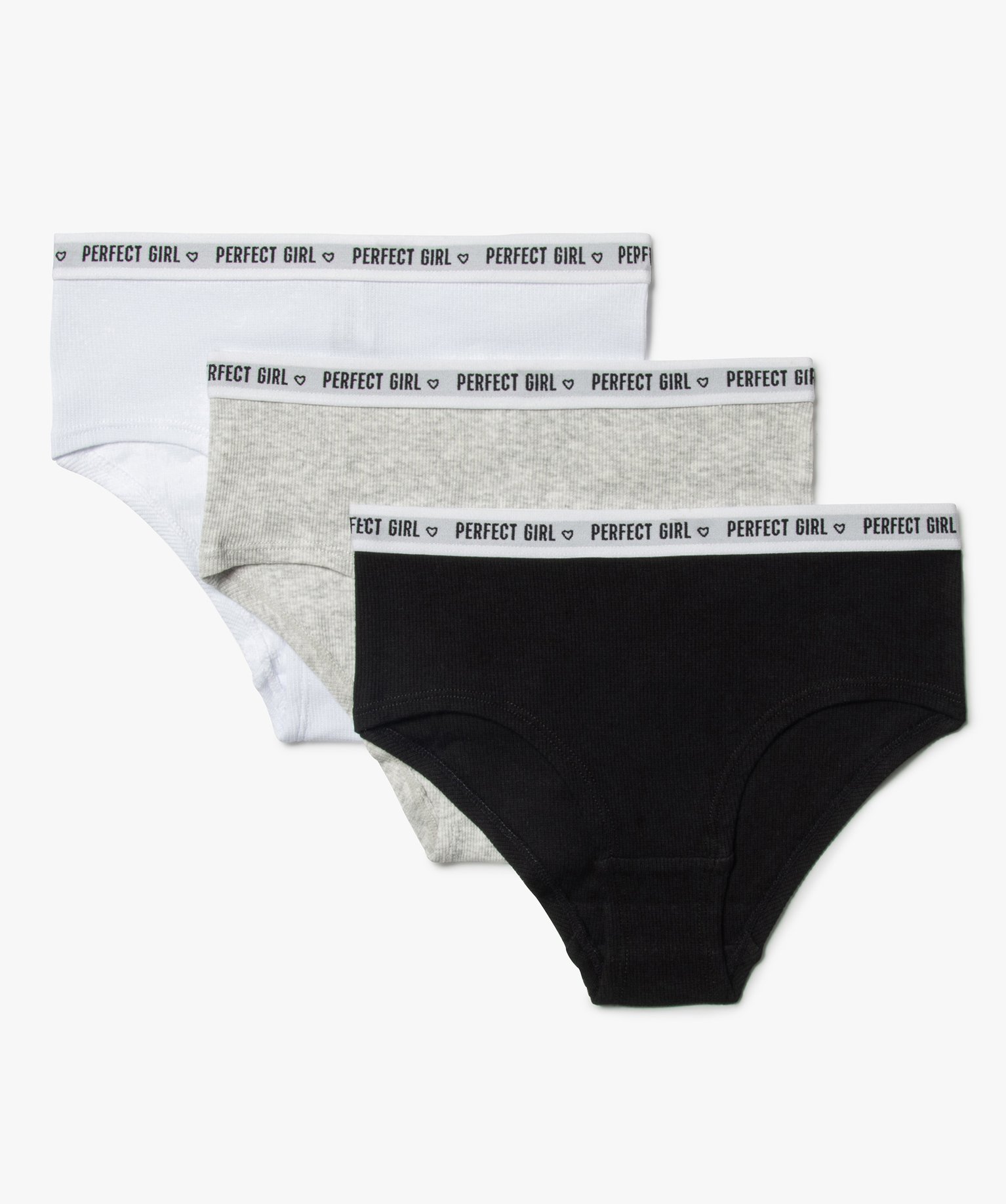 Shorty fille en maille ctelée (lot de 3) multicolore | GEMO