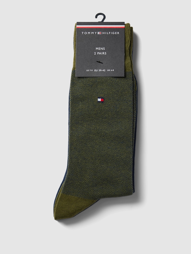 Socken mit Label-Details im 2er-Pack in olivgrün