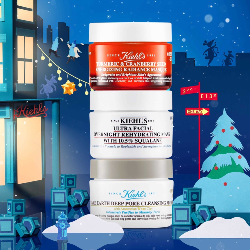 kiehl's Cracker Merry Masking Coffret soin visage Multi-Masques