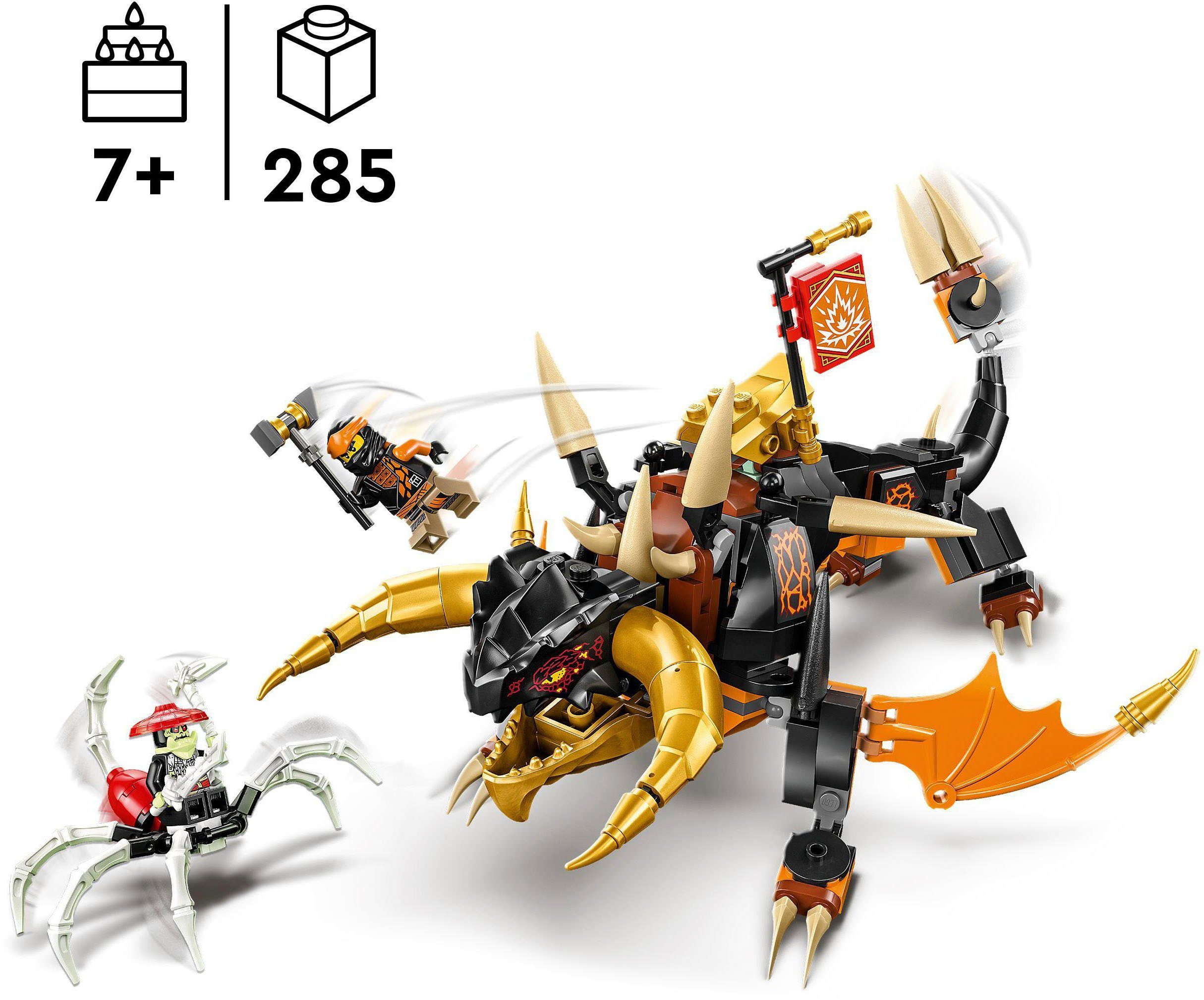 LEGO® Konstruktionsspielsteine Coles Erddrache EVO (71782), LEGO® NINJAGO, (285 St), Made in Europe