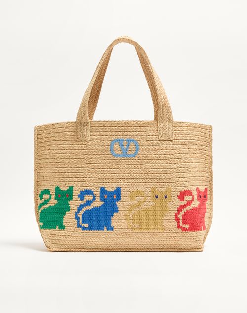 Valentino Garavani Raffiachat Stor Raffia indkøbstaske