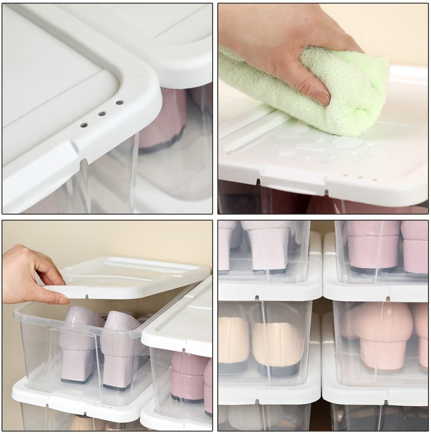 SONGMICS Schuhbox Aufbewahrungsboxen (12 St), für Schuhe bis Größe 41