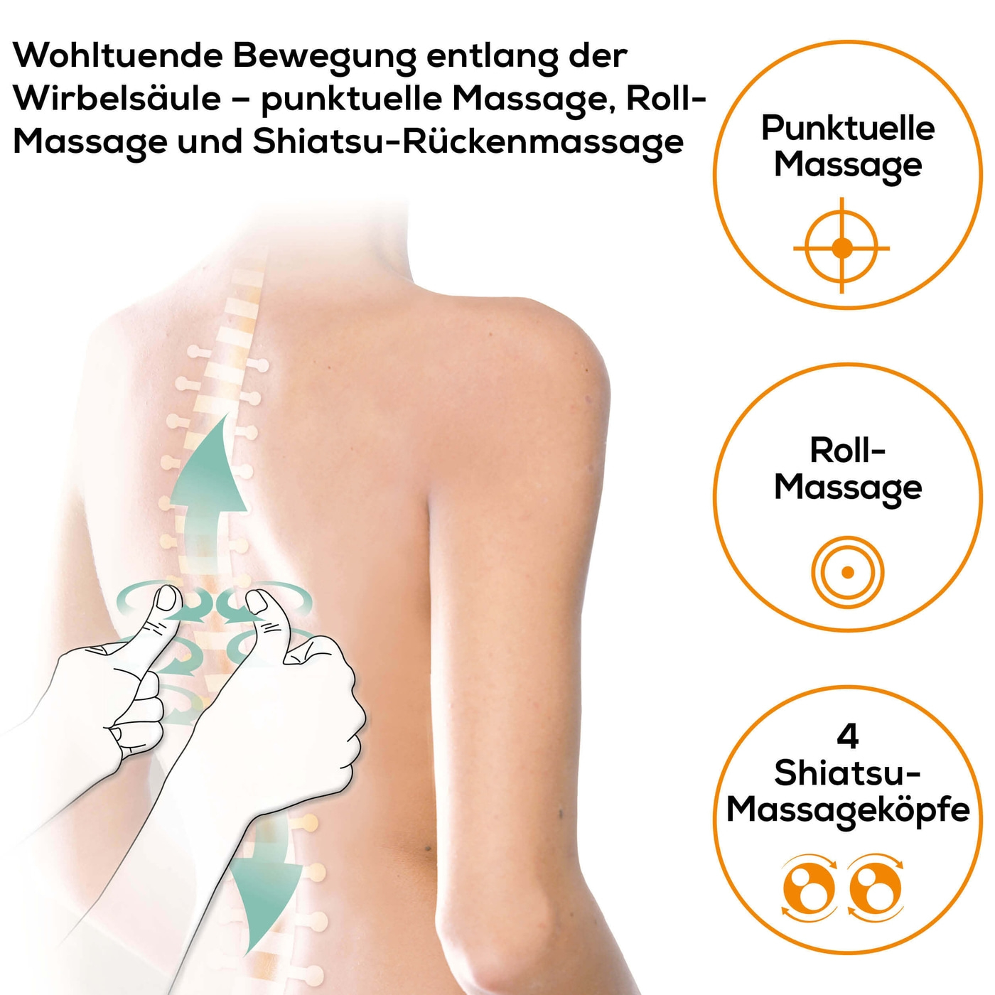 Beurer Shiatsu-Sitzauflage MG 260 HD-2-in-1-Sitzauflage Massagegrät für punktuelle Massage, Roll-, Nacken- & Rückenmassage