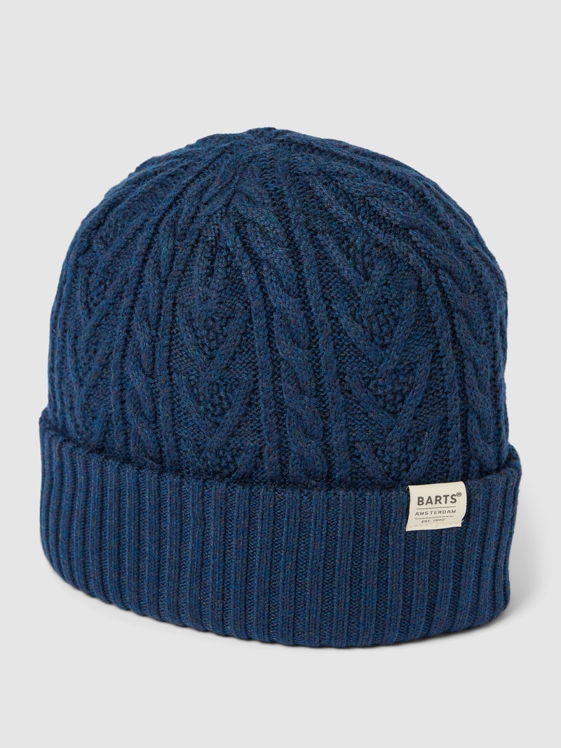 Beanie mit Label-Detail in marineblau