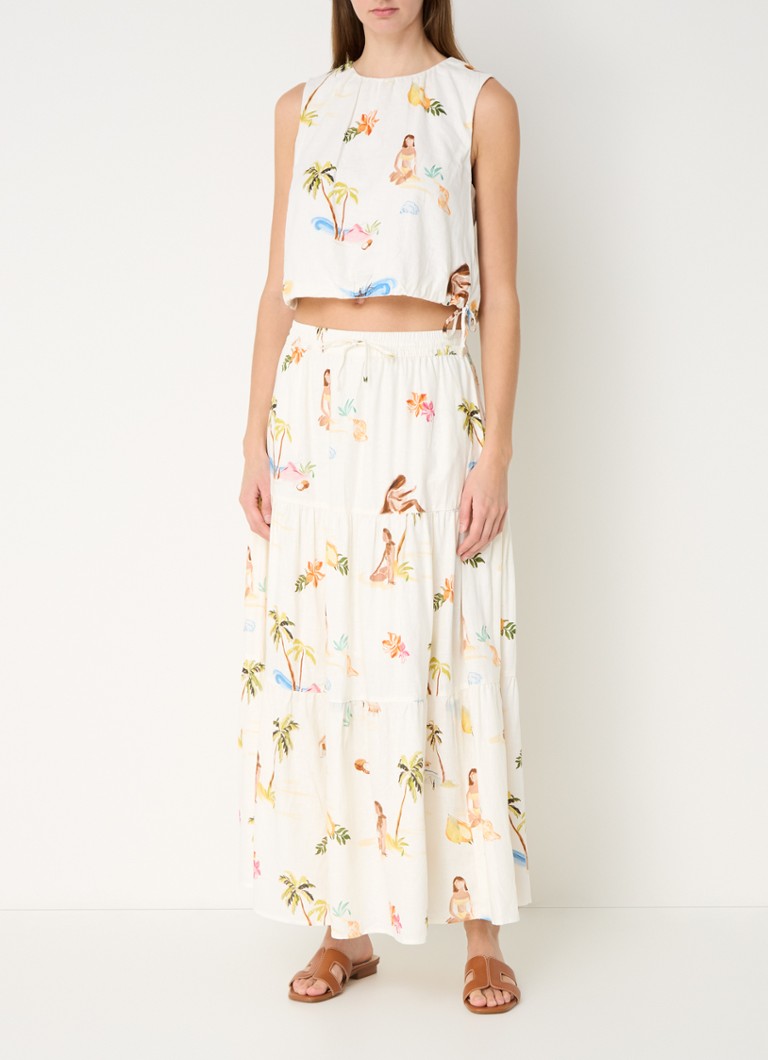 Bluzka Seafolly Isla Palm z mieszanki lnu.