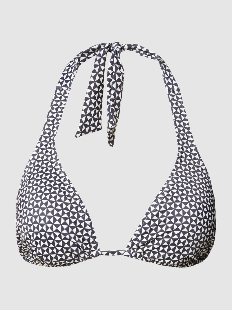Bikini-Oberteil mit grafischem Allover-Muster in marineblau