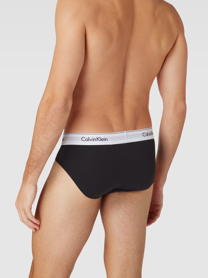 Slip mit elastischem Bund im 3er-Pack in schwarz