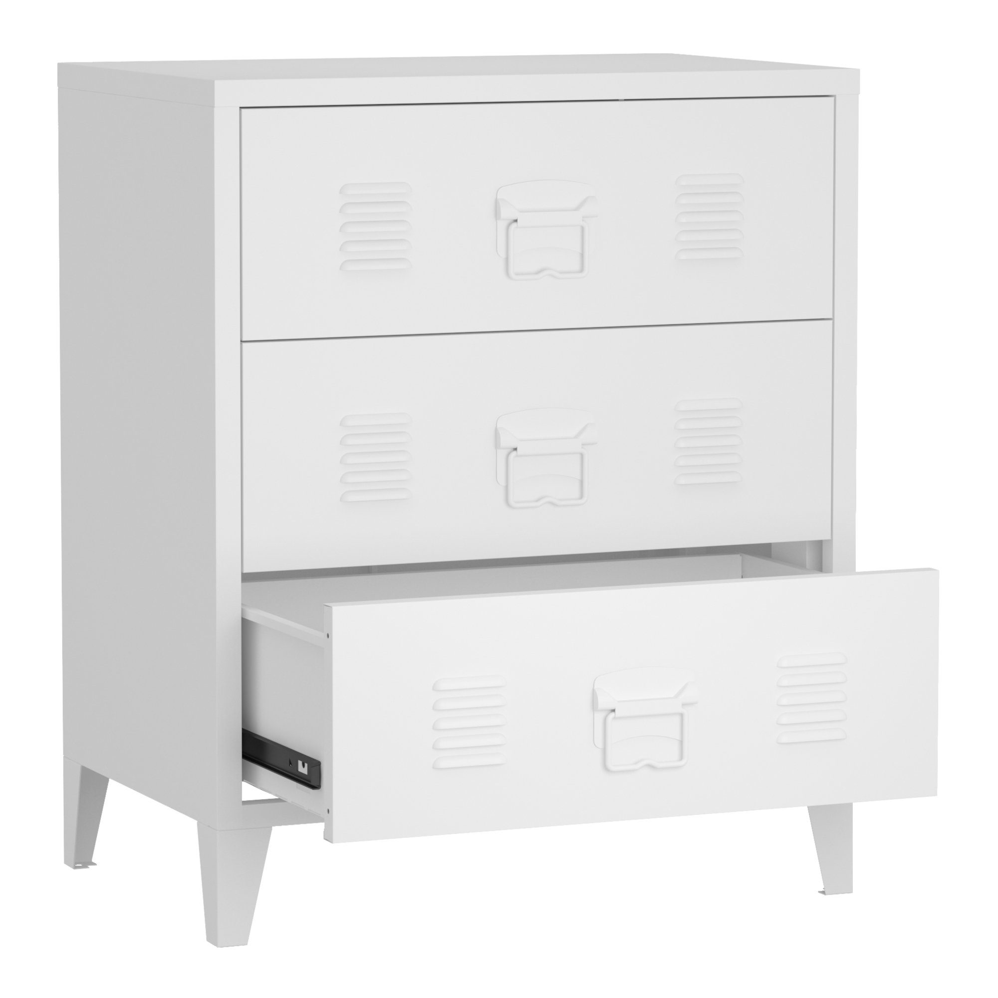 en.casa Mehrzweckschrank Hämeenlinna Schubladenschrank 60x40x72 cm Weiß