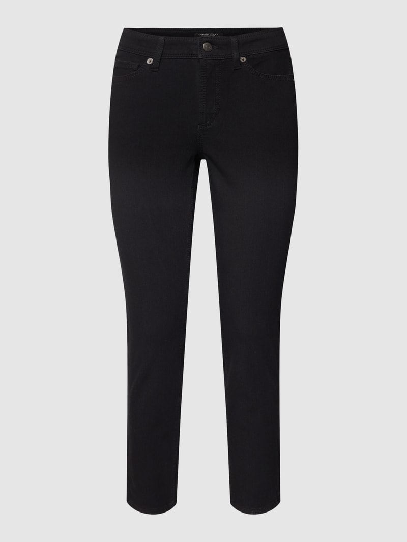 Jeans mit Label-Patch Modell 'PIPER' in schwarz