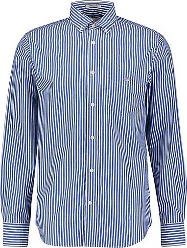 GANT Herren Hemd REG POPLIN STRIPE SHIRT Regular Fit Langarm