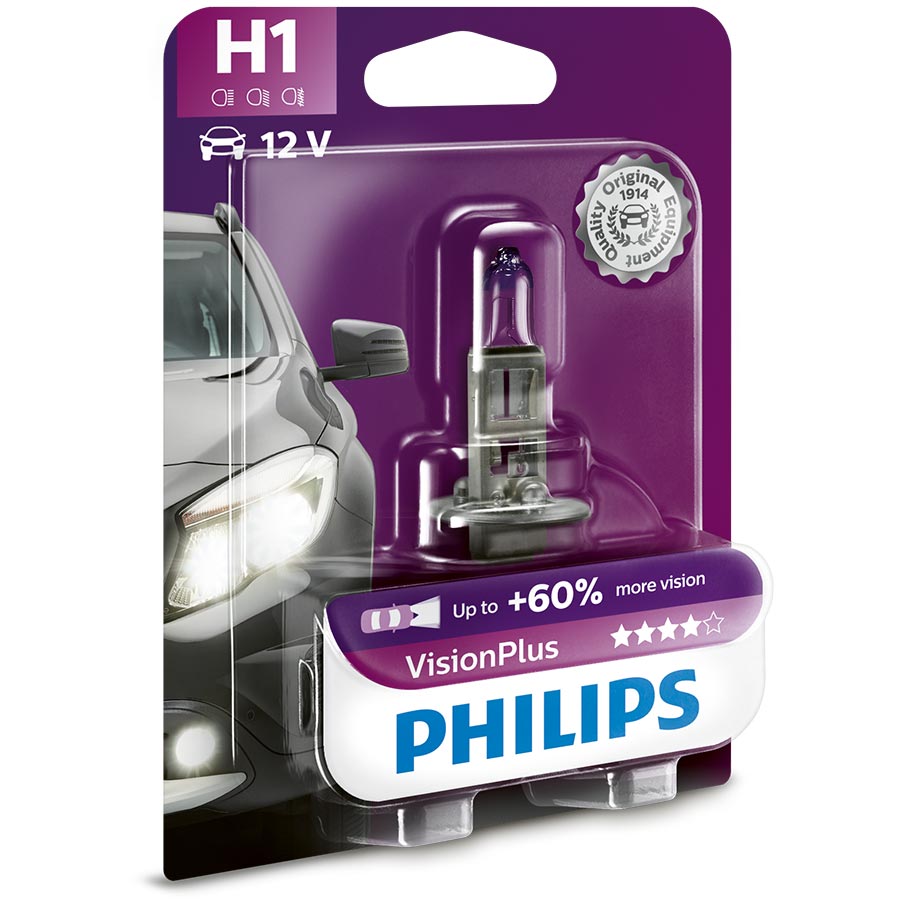 Philips VisionPlus +60% H1 Glühlampe, 1 Stück - ATU