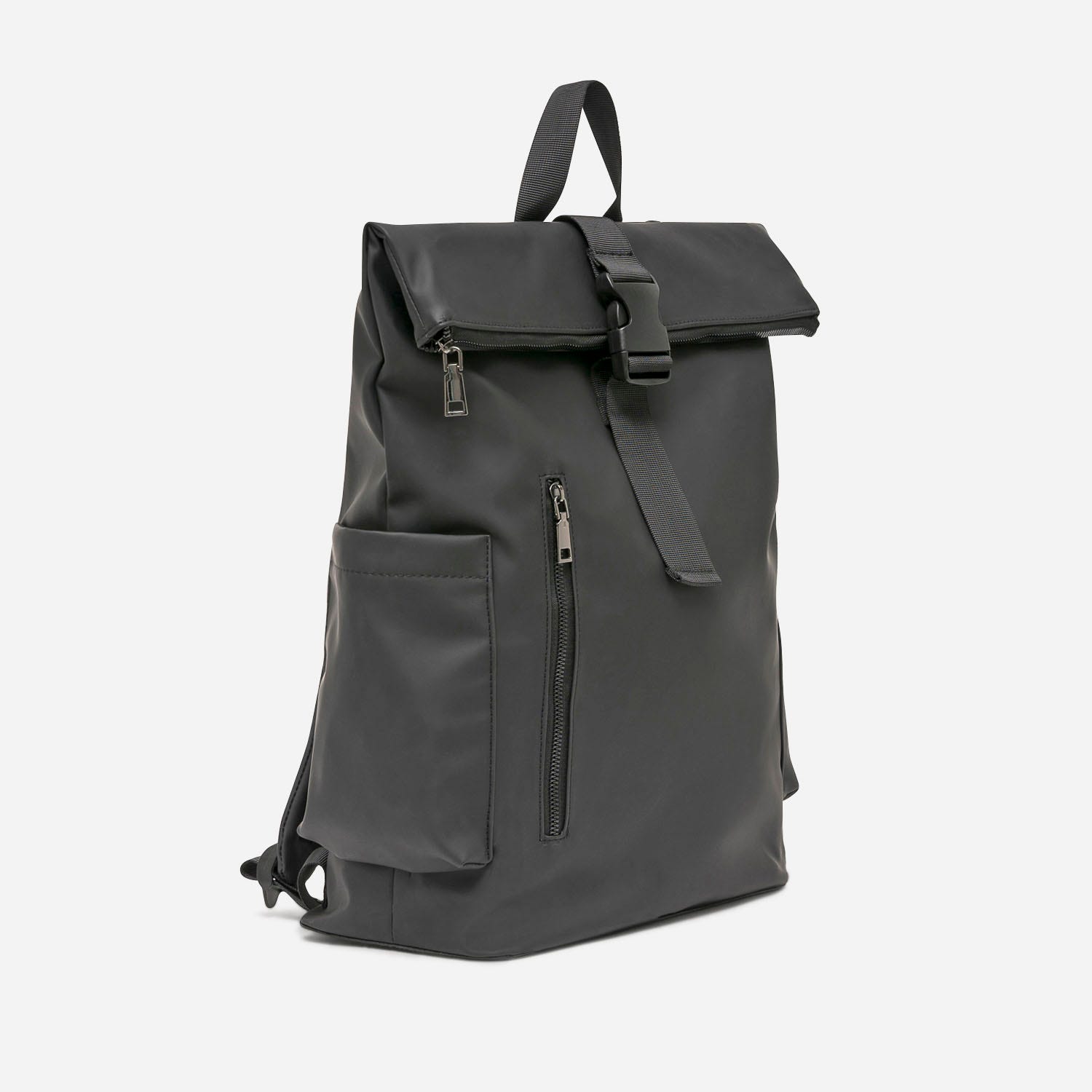 Sac à dos noir enduit mat