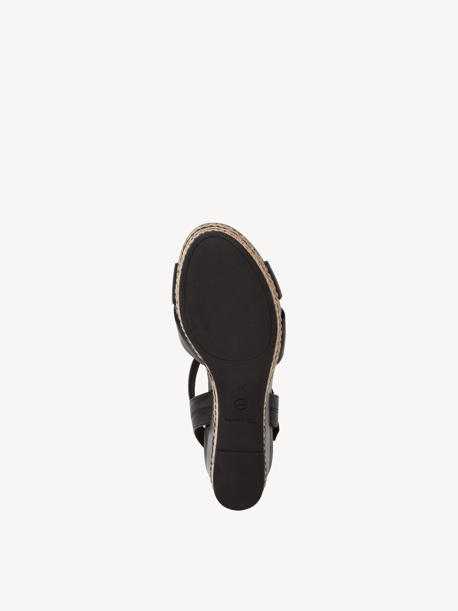 Sandale à talon en cuir - noir