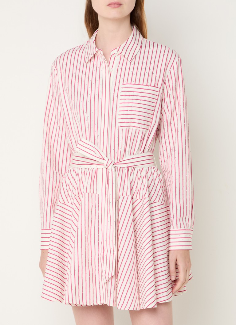 Maje  Midi blousejurk met strikceintuur en strass