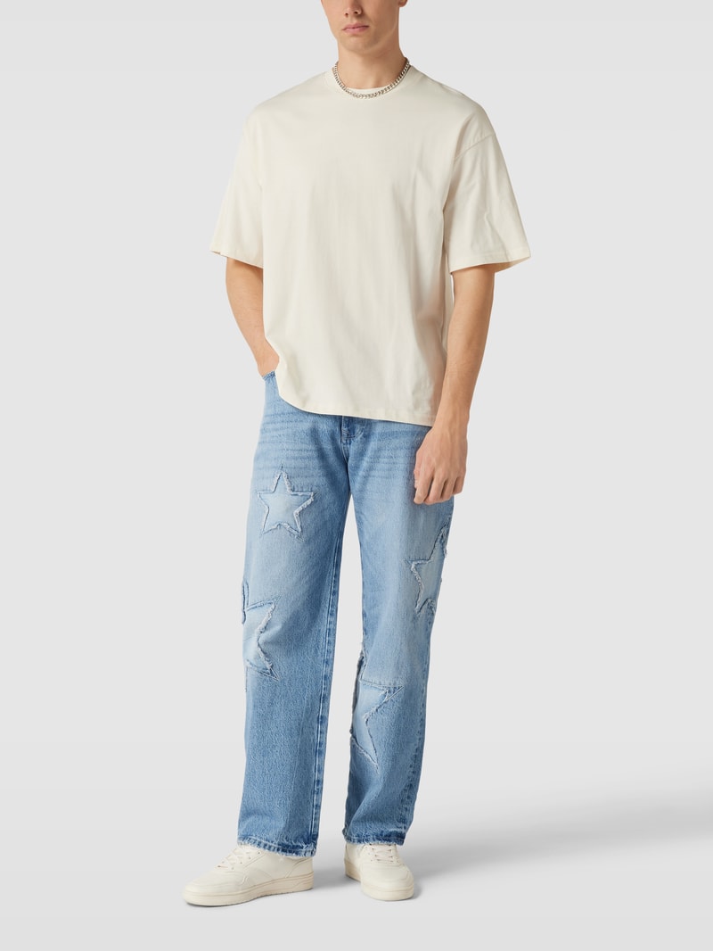Oversized Fit T-Shirt mit Rundhalsausschnitt in ecru