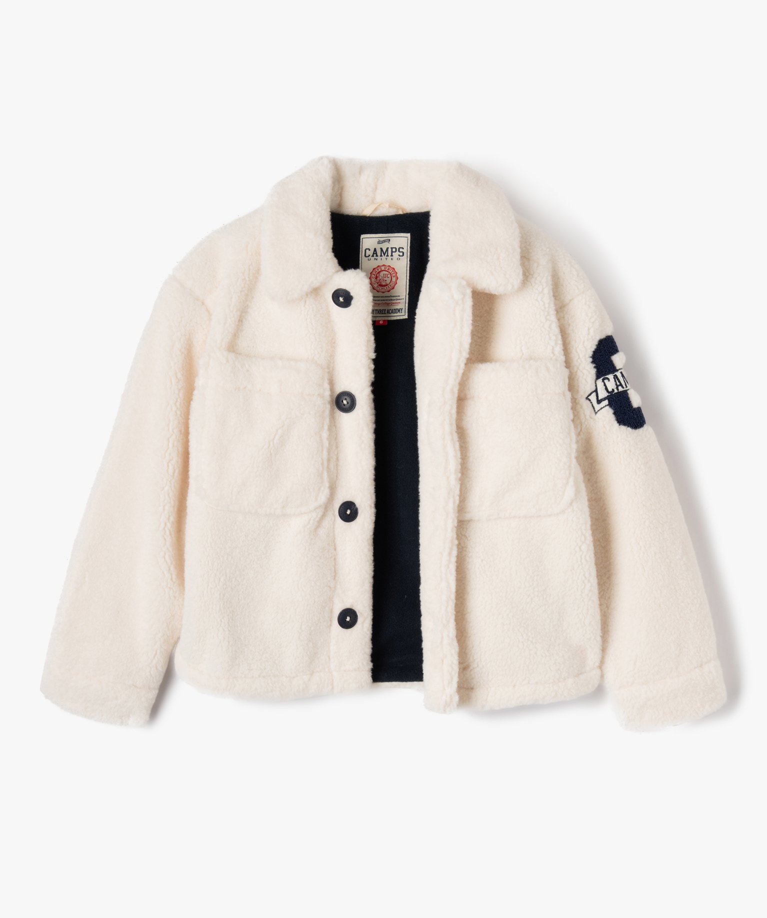 Blouson en maille peluche fille - Camps United ecru | GEMO