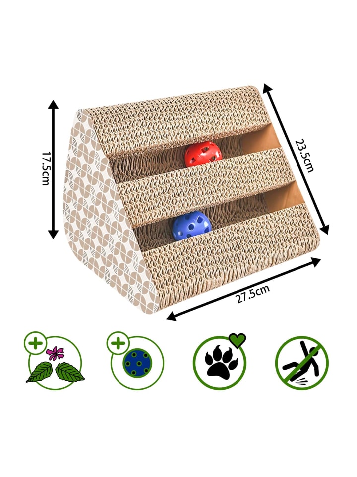 Intirilife Katzenkratzbrett Katzenspielzeug in Braun - 27.5 x 23.5 x 17.5 cm günstig kaufen onesize