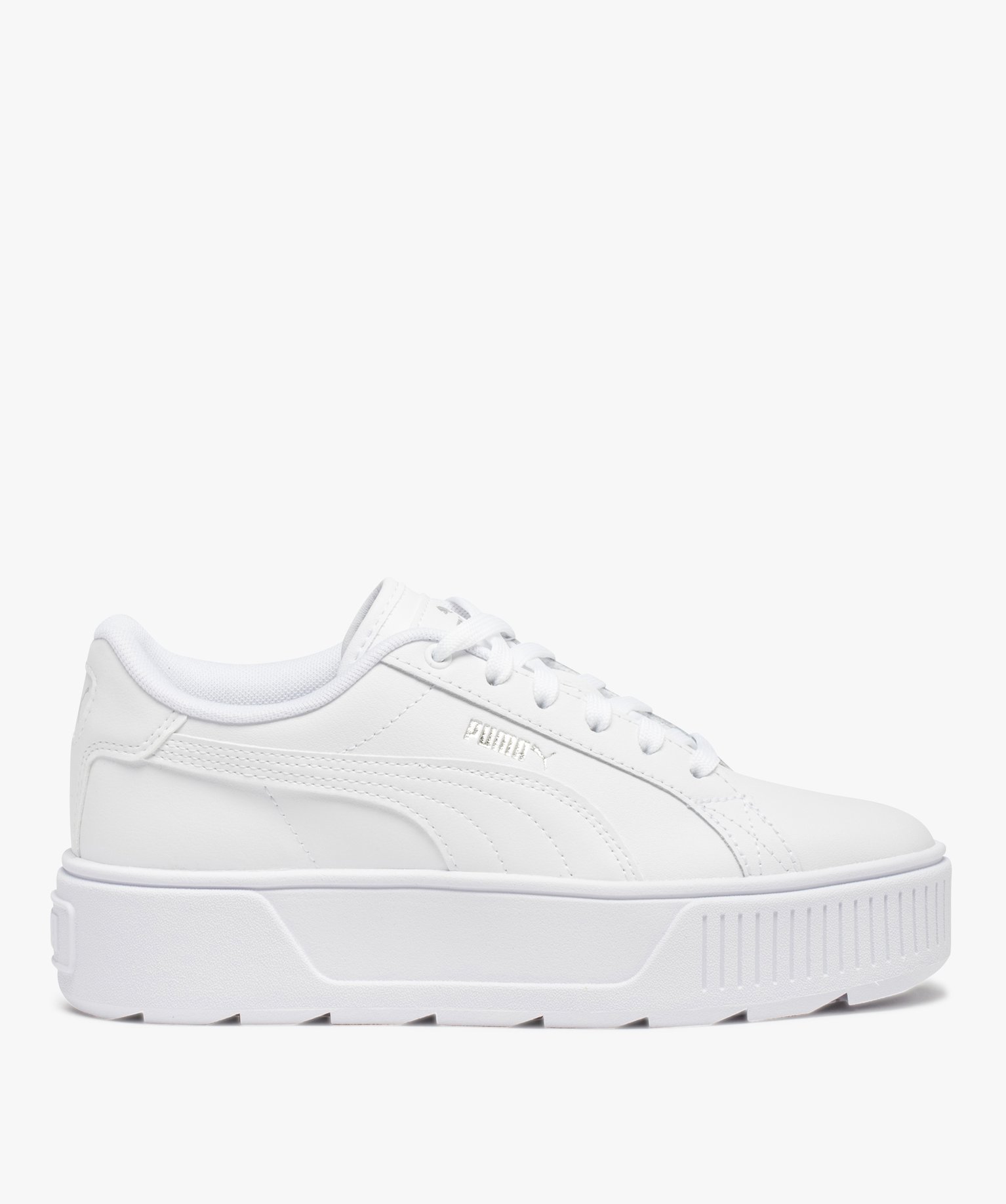 Baskets femme unies à semelle plateforme - Puma Karmen blanc | GEMO
