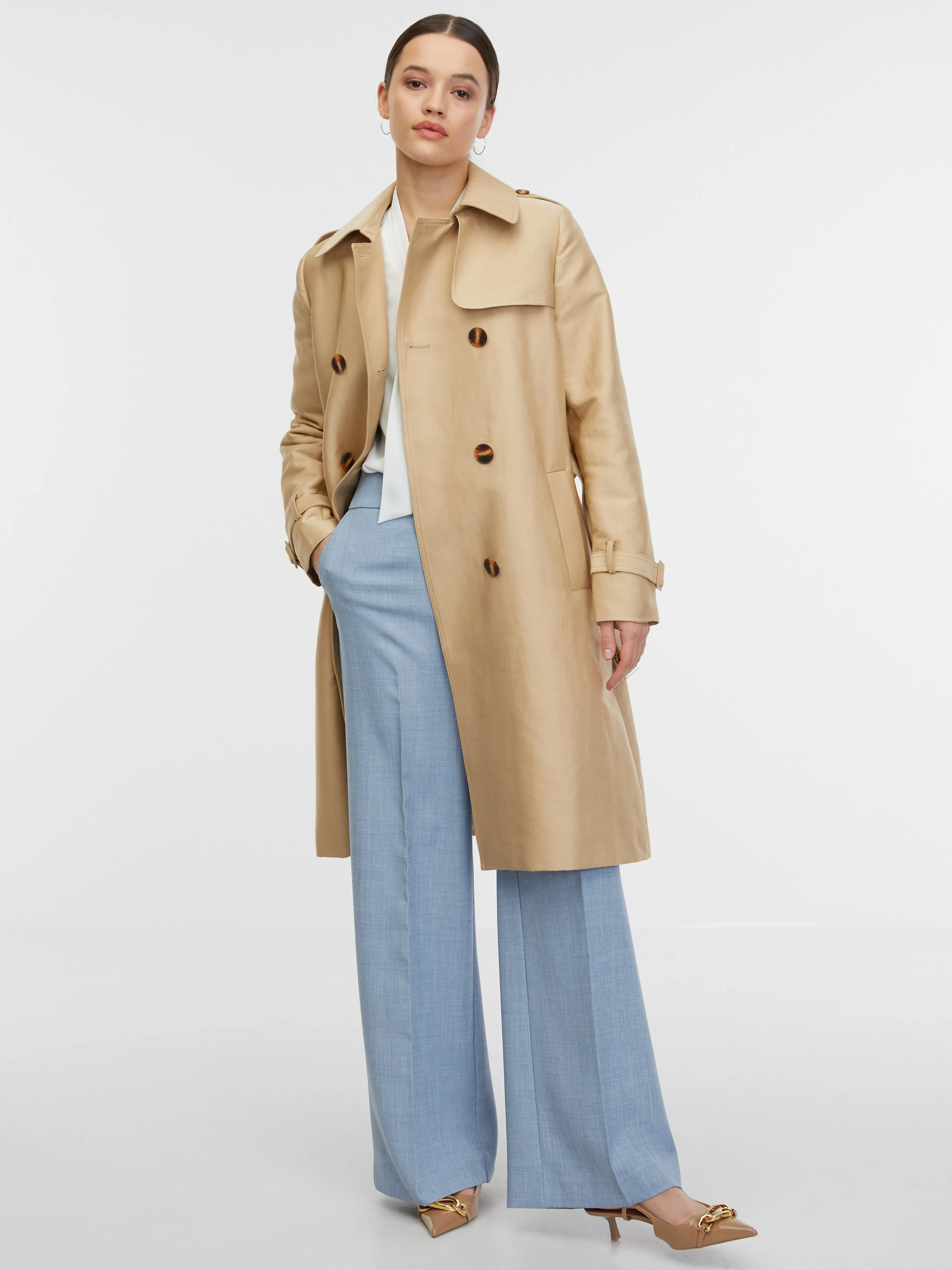 Beigefarbener Damen-Trenchcoat ORSAY