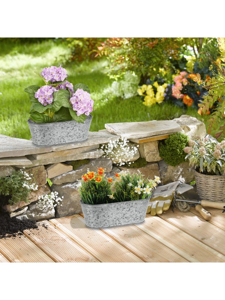 relaxdays Zinkwanne 6er Set in Silber günstig kaufen onesize