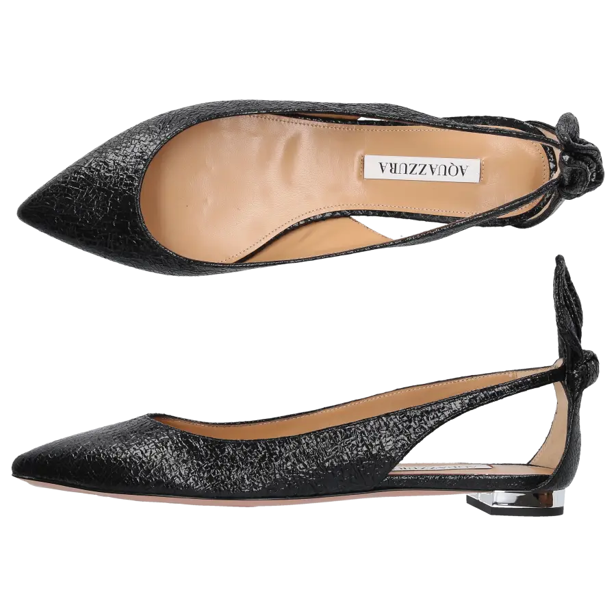 Aquazzura - Ballerinas BOW TIE Nappaleder - schwarz