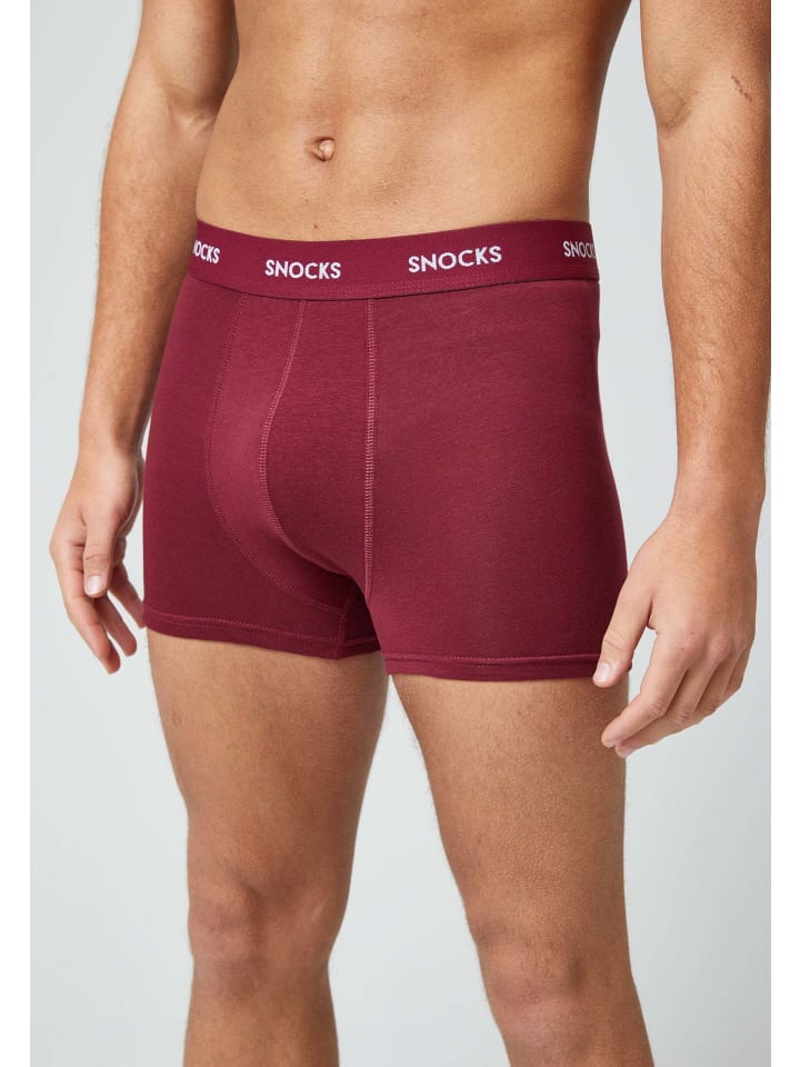 SNOCKS Boxershorts aus Bio-Baumwolle 6 Stück in Rote Streifen günstig kaufen