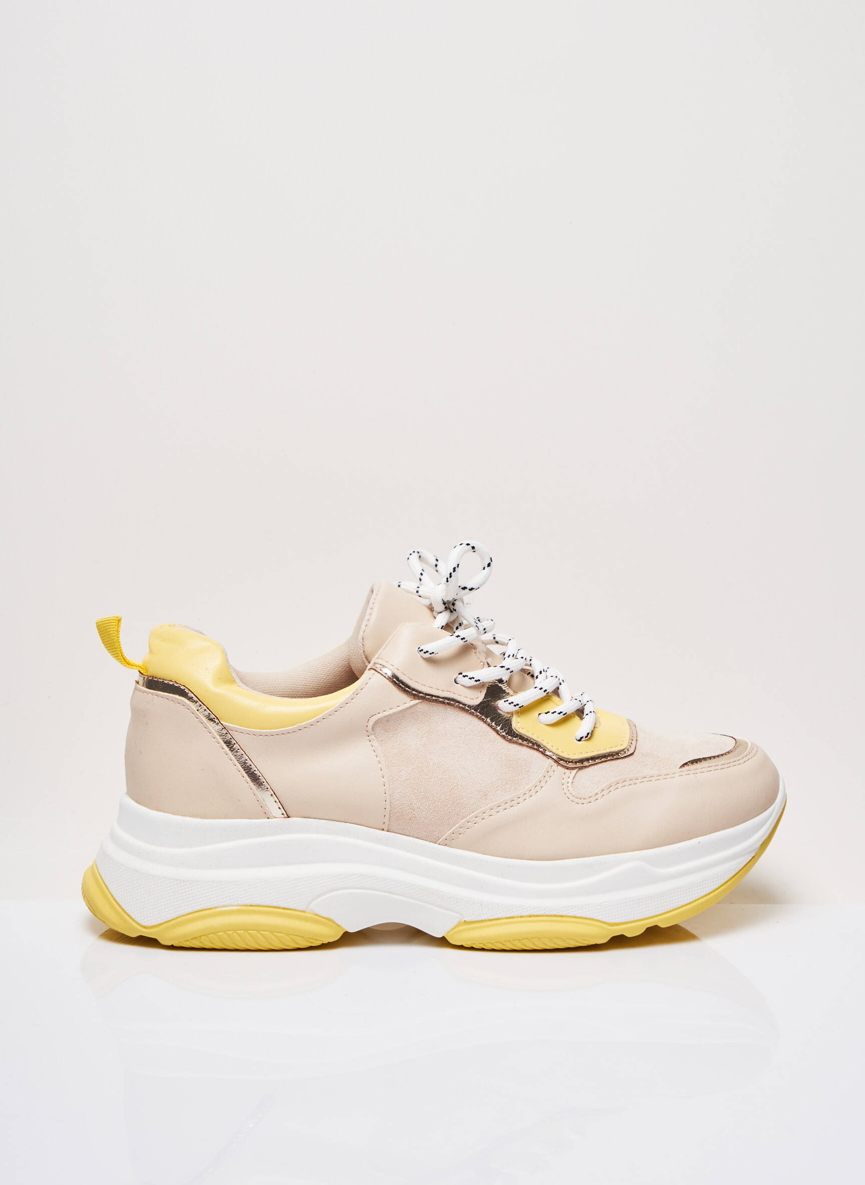 Ideal Shoes Baskets Femme couleur jaune