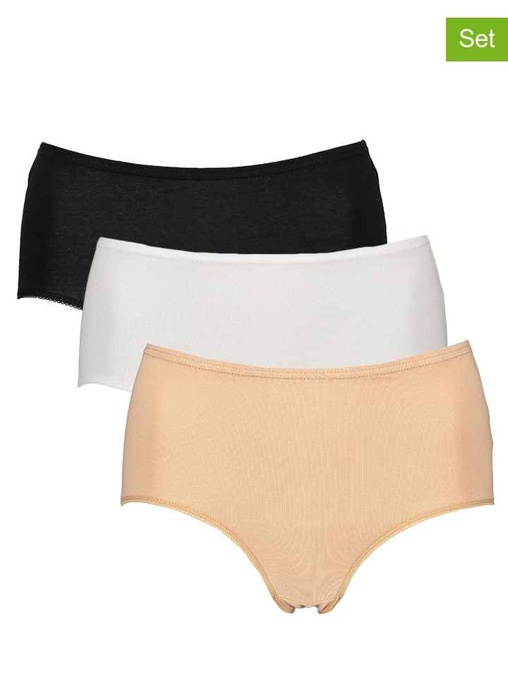 PETITE FLEUR 5er-Set: Taillenslips in Schwarz/ Beige/ Weiß günstig kaufen