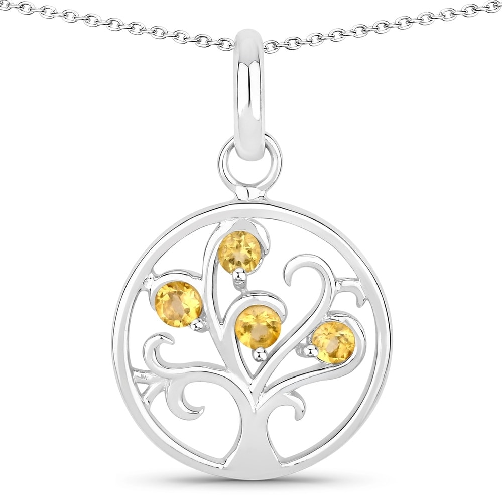 Rafaela Donata Chaîne Tree of Life Argent sterling Citrine en Argent Bijoux