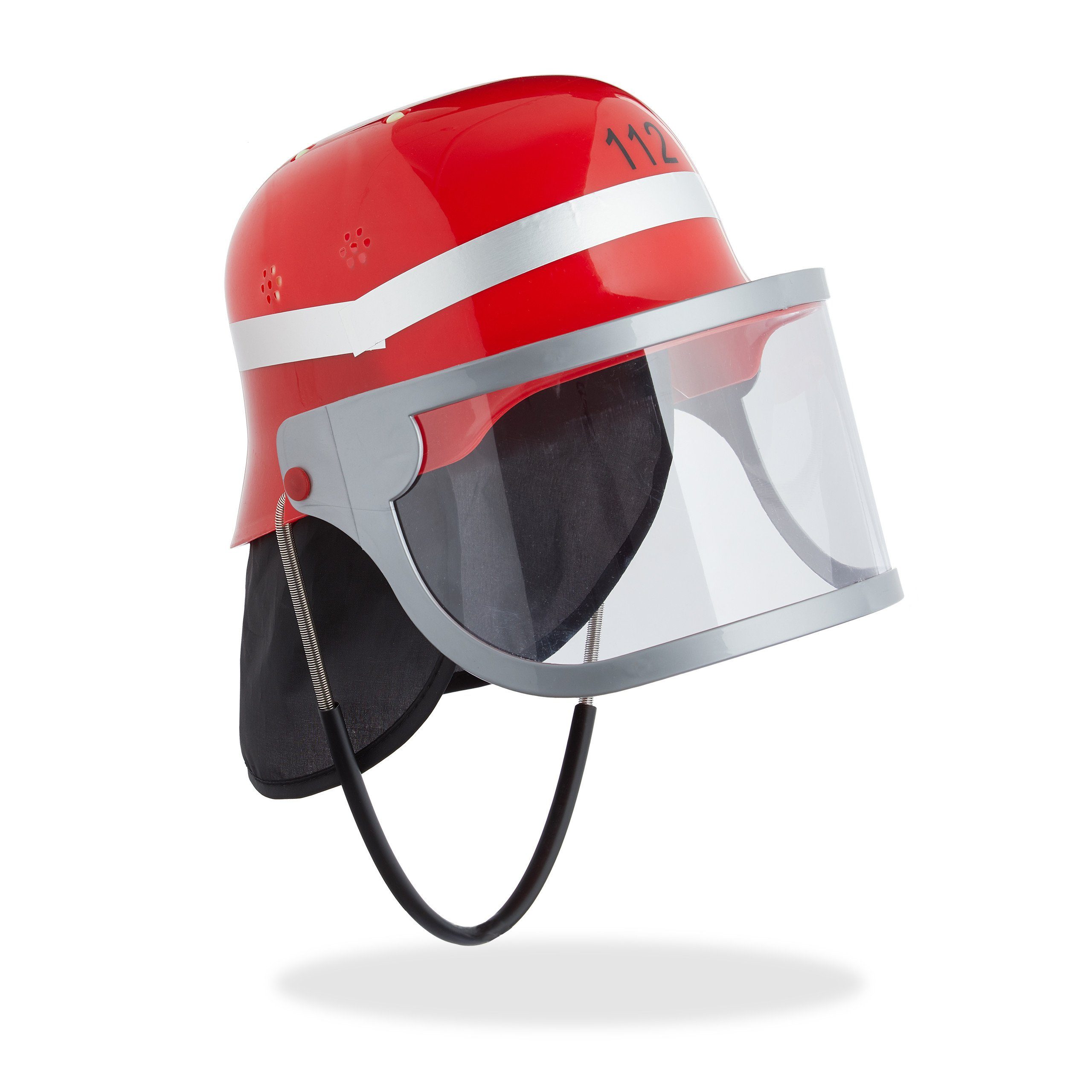 relaxdays Feuerwehrhelm Feuerwehrhelm Kinder rot