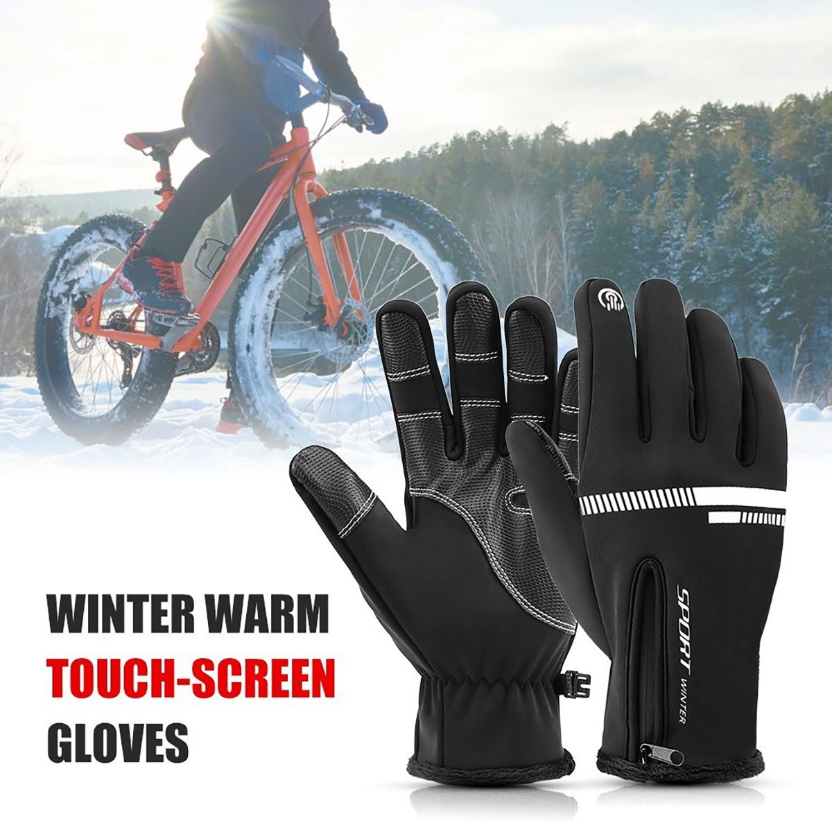 MobileTech schwarze Touchscreen-Sporthandschuhe