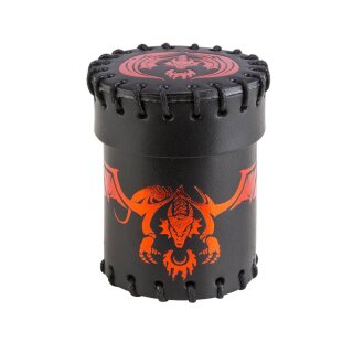 Flying Dragon Leather Dice Cup Black & Red