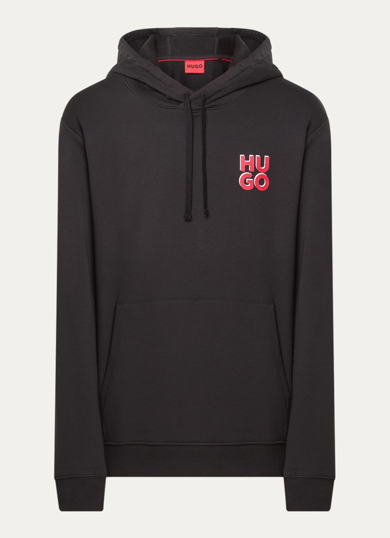 HUGO BOSS Hoodie with kangaroo pocket and logo print