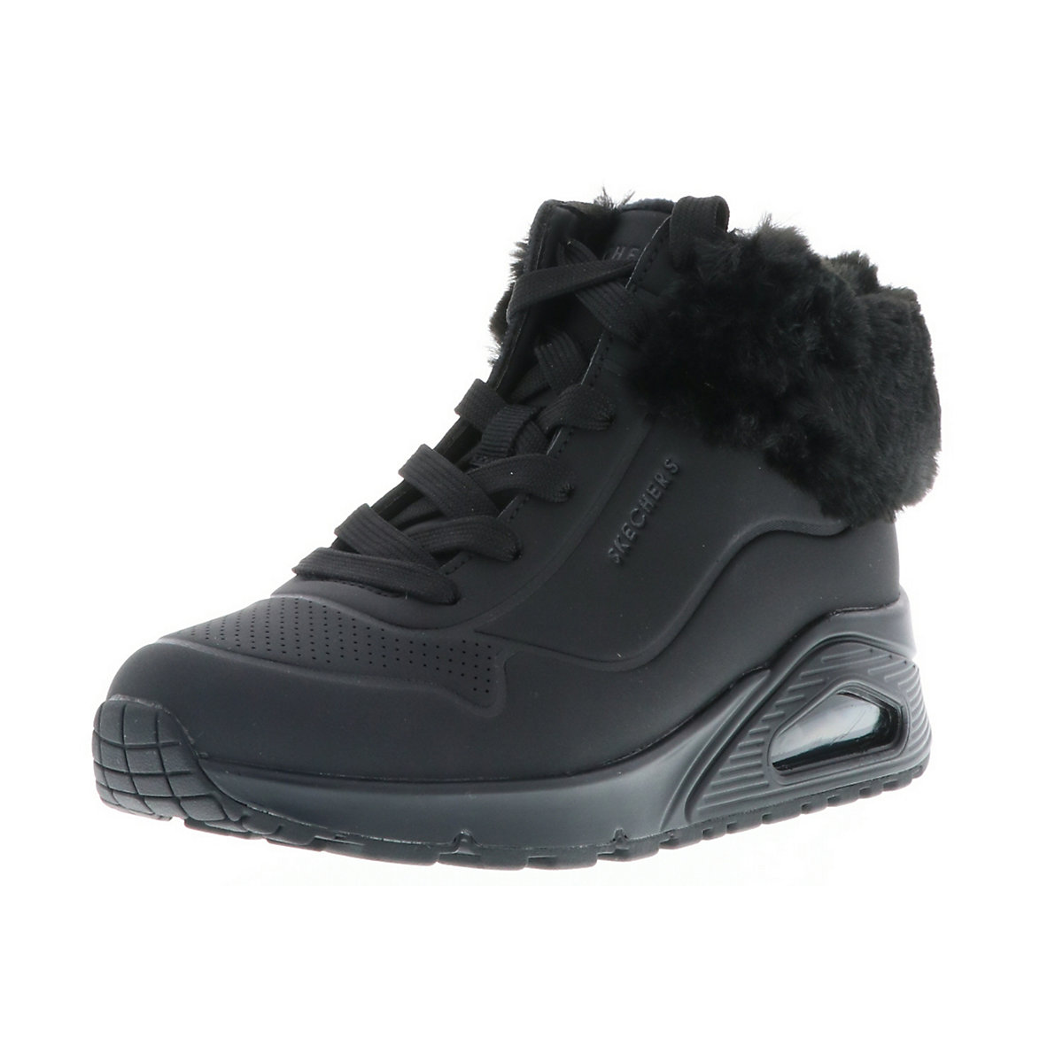 310539L/BBK Uno-Fall Air Kinder Mädchen Damen Sneaker Turnschuhe Kunstfell schwarz