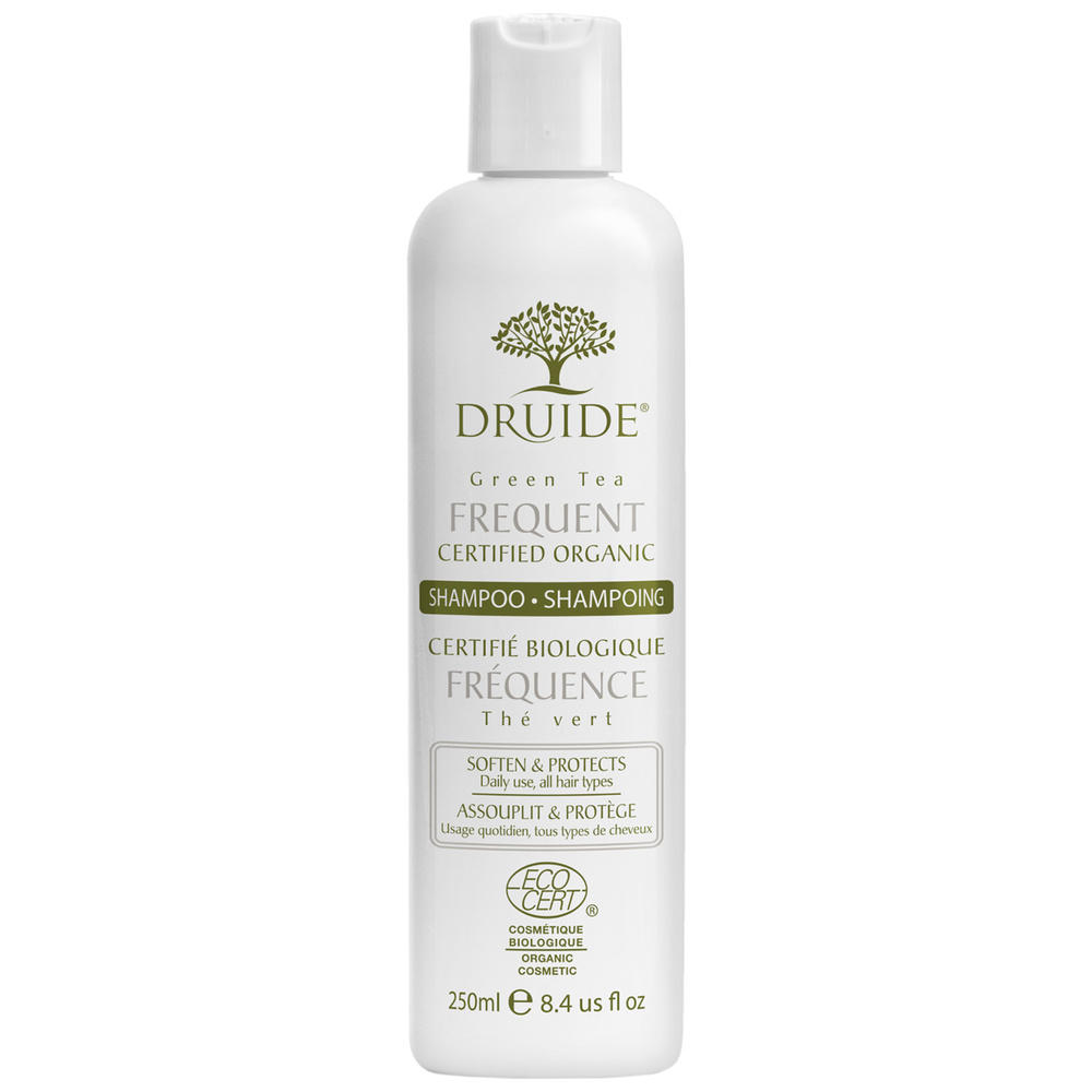 druide Shampoing Fréquence - Thé Vert Shampoing doux sans sulfate, thé vert et tilleul, pour usage quotidien | Druide