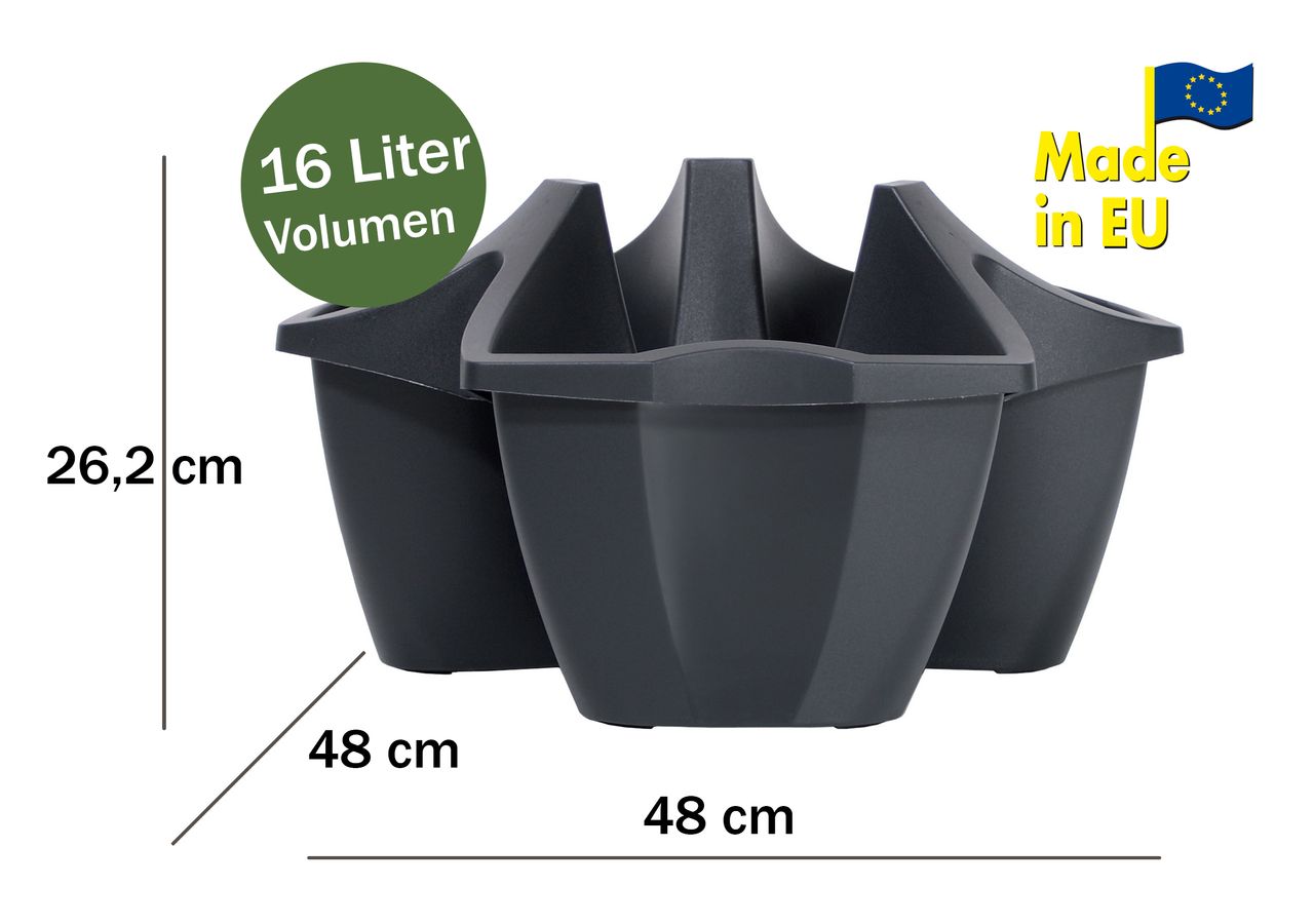 Powertec Garden Pflanzturm, ca. 16 Liter, Anthrazit