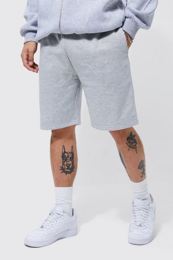 Lockere mittellange Basic Jersey-Shorts