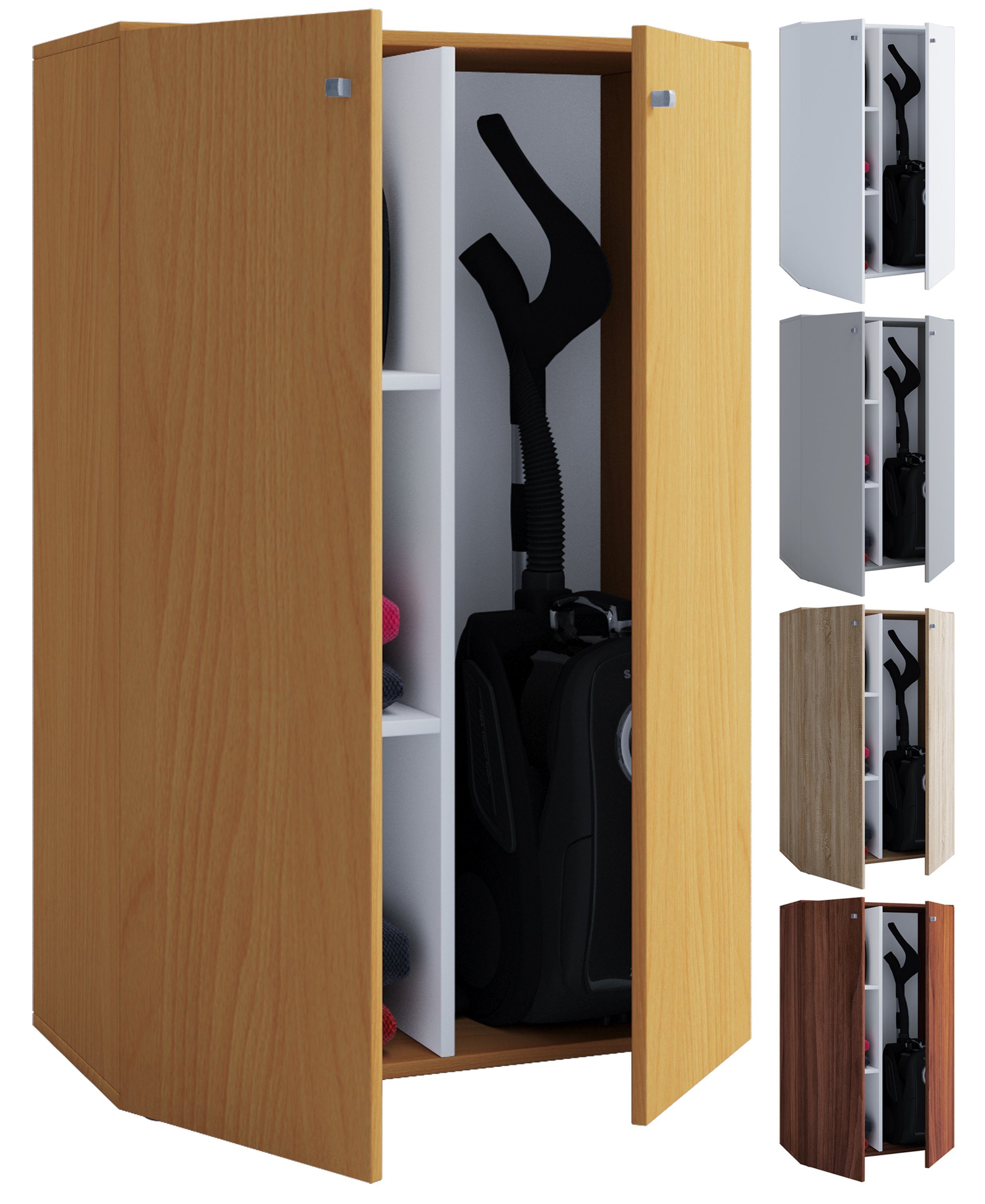 VCM Mehrzweckschrank Holz Besenschrank Staubsauger Putzschrank Lona L (1-St)