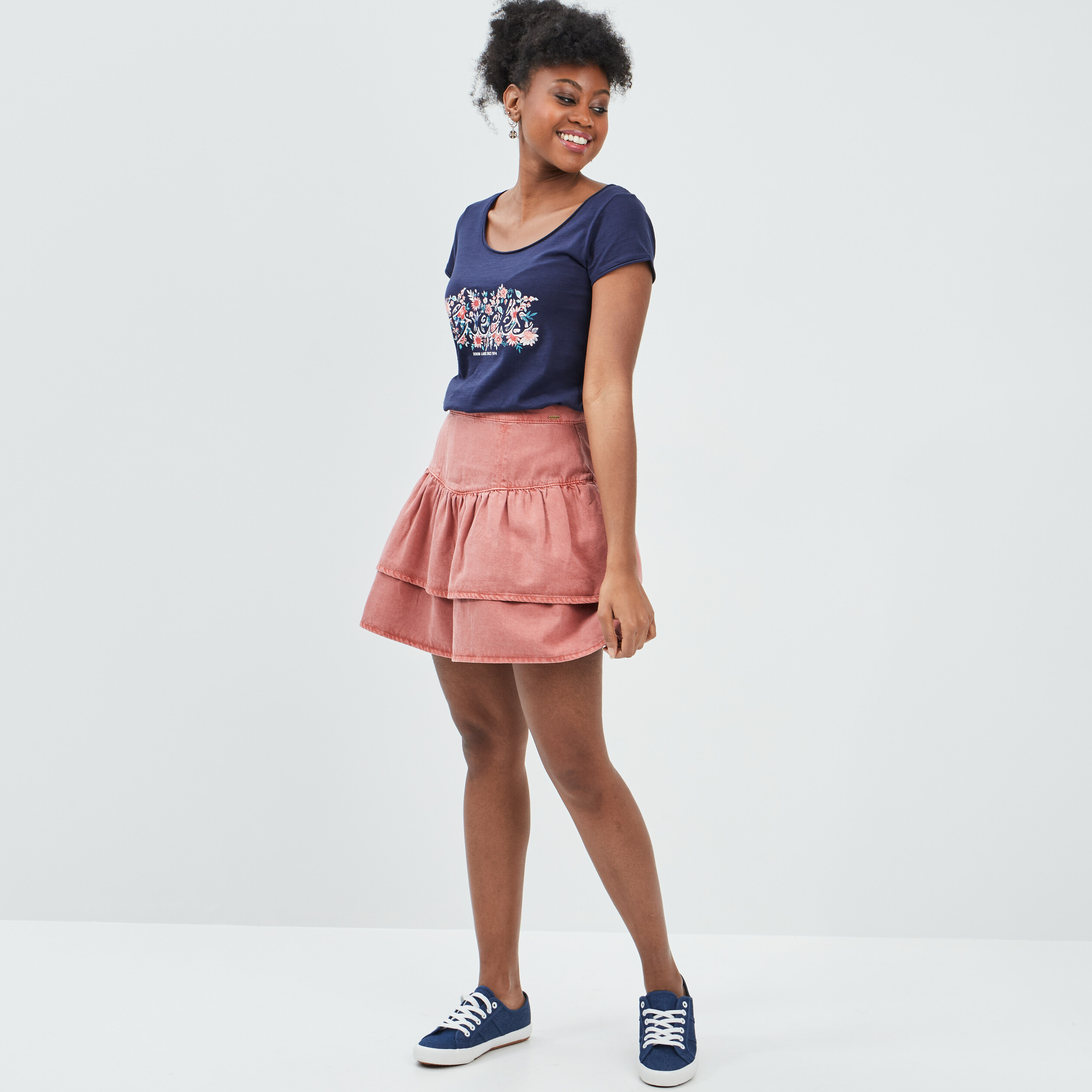 T-shirt manches courtes Creeks bleu marine femme | La Halle