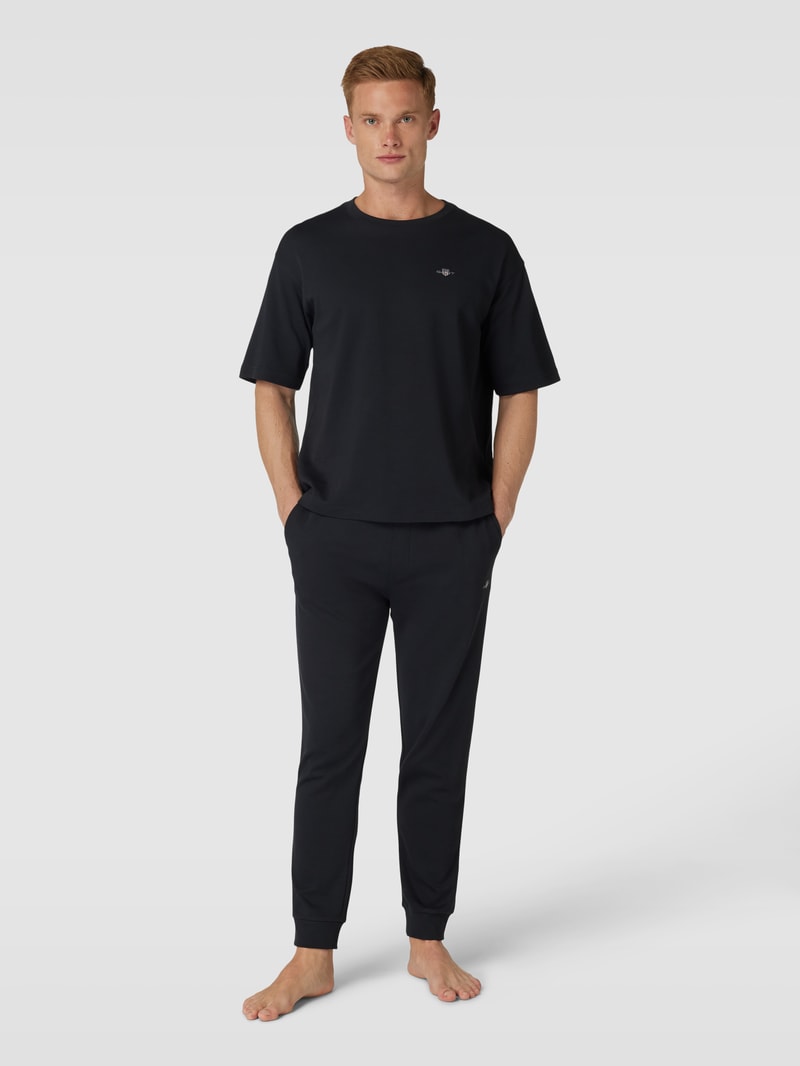 Trainingsanzug mit Label-Stitching in schwarz
