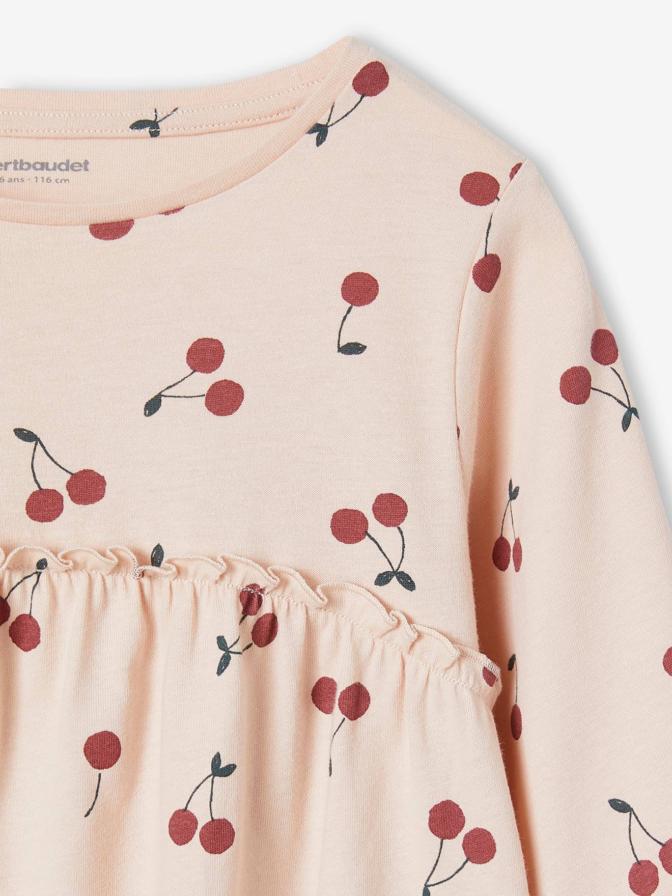 Vertbaudet Mädchen Blusenshirt mit Print Oeko-Tex - dunkelbraun