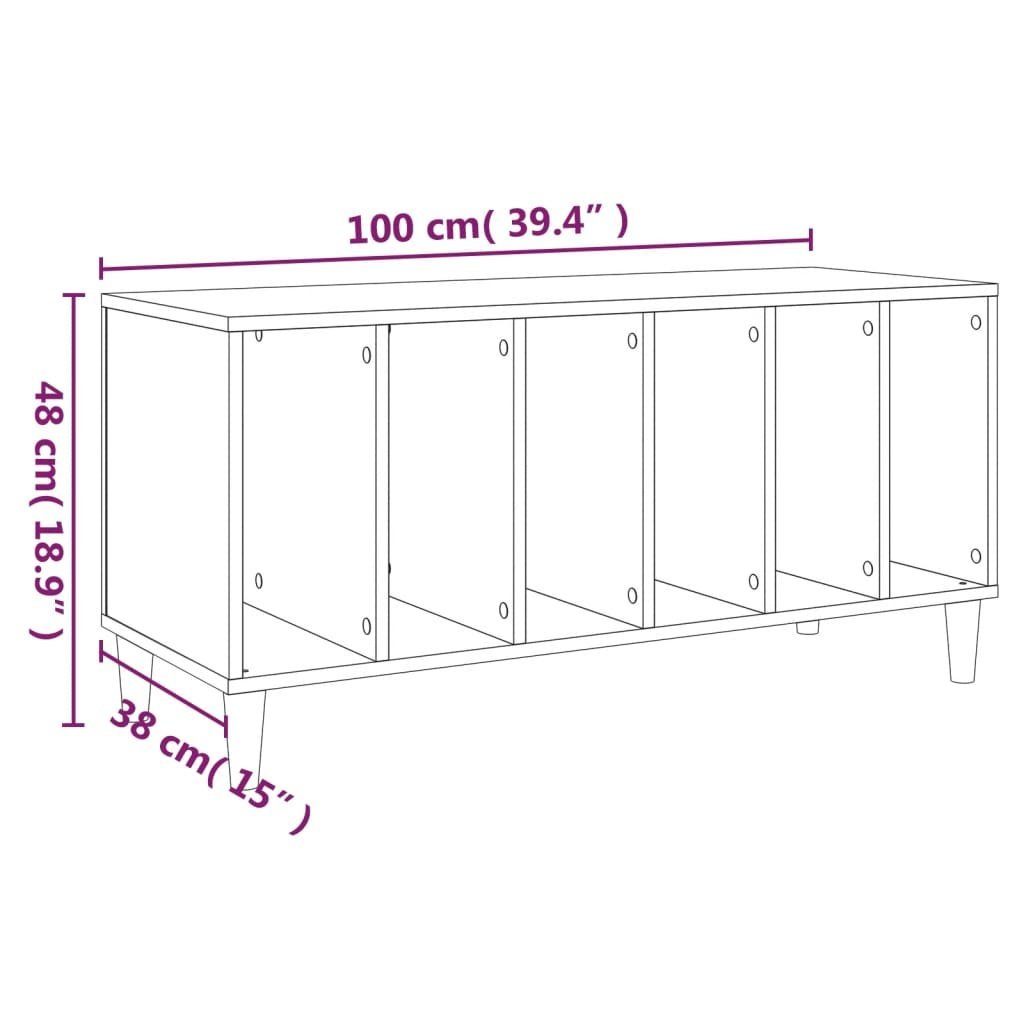 vidaXL Media-Regal Plattenschrank Weiß 100x38x48 cm Holzwerkstoff, 1-tlg.