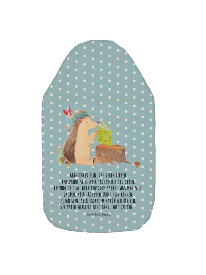 Mr. & Mrs. Panda Wärmflasche Igel Federschmuck mit Spruch in Blau Pastell günstig kaufen onesize