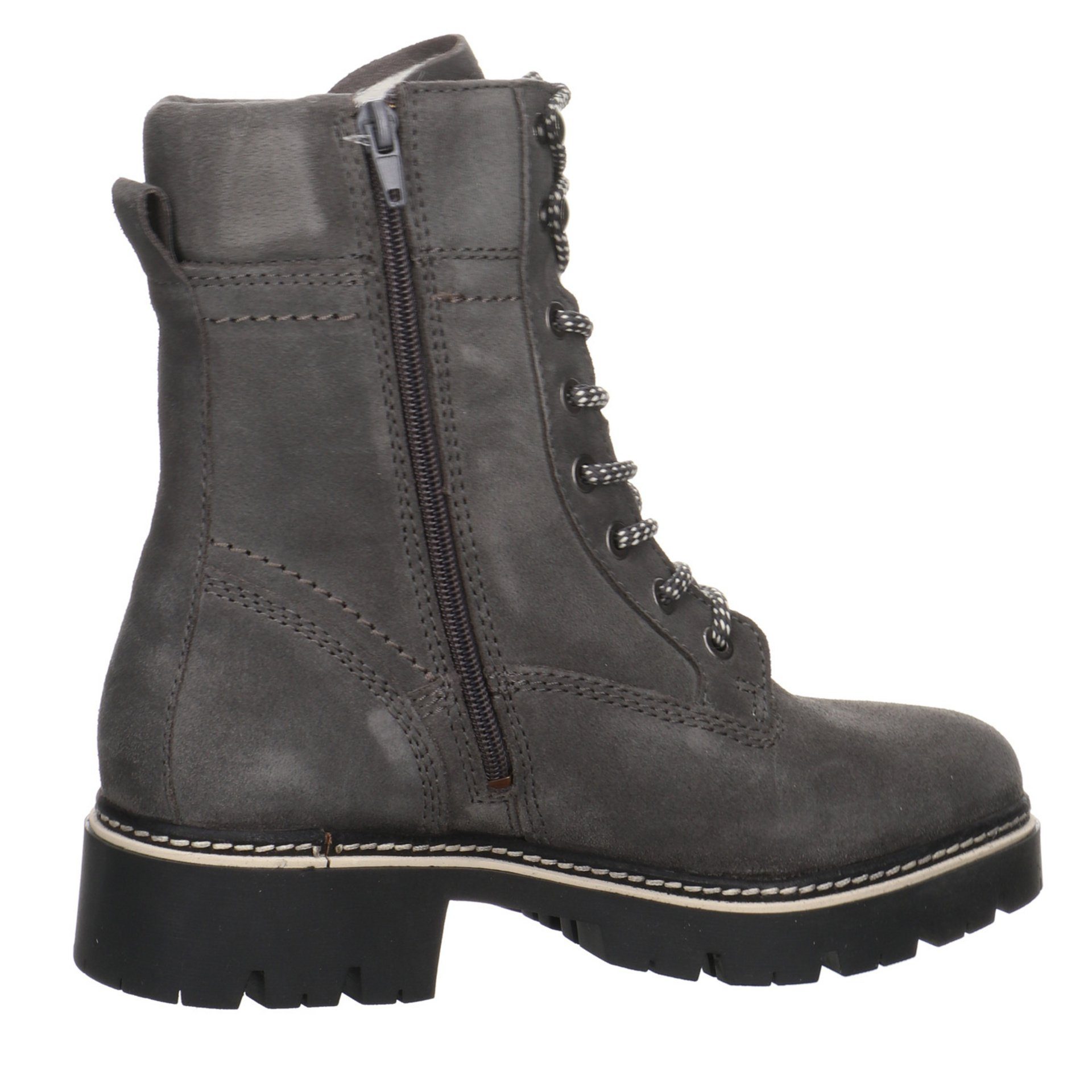 Tamaris Boots Lederkombination uni Schnürstiefel Lederkombination
