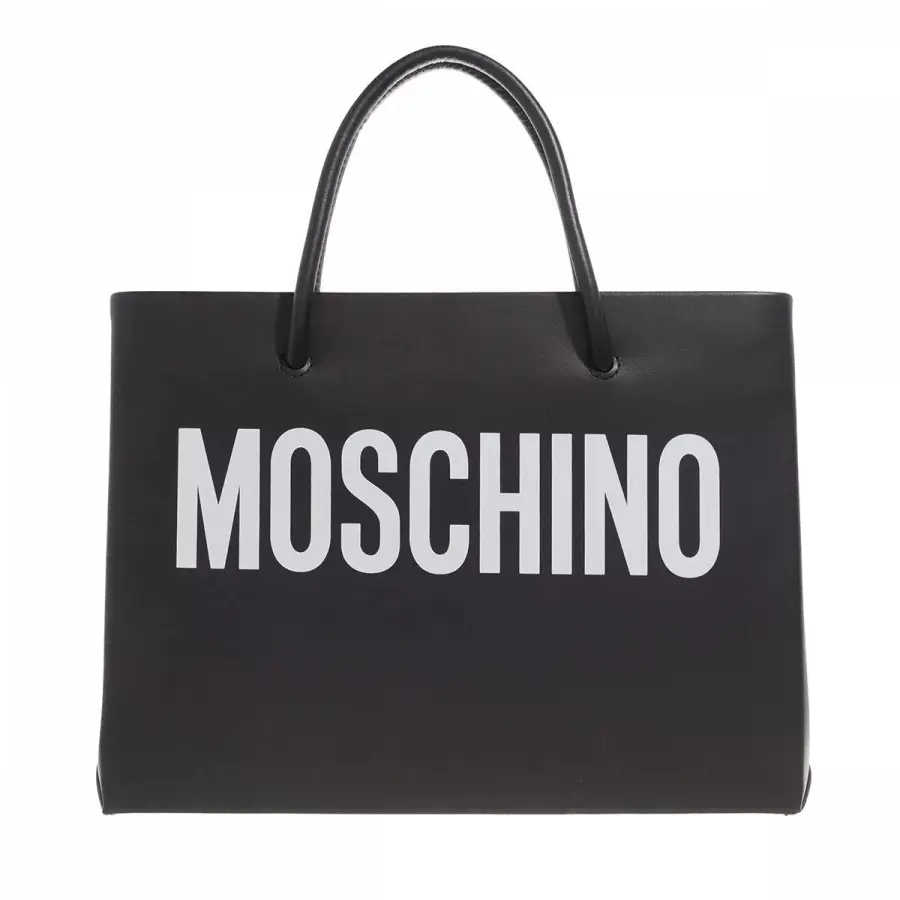 Moschino - Moschino Handle Bags Leder Black - schwarz